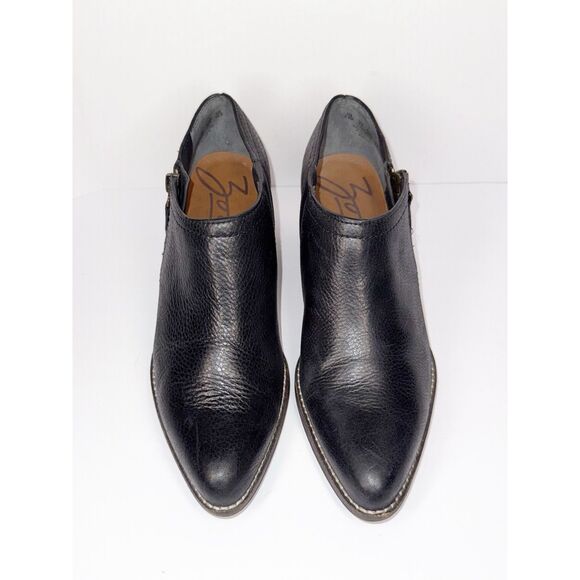 Zodiac Black Leather Shootie Pointed Toe Bootie Western Heel Ankle Boot Zip 7.5 - Picture 5 of 16